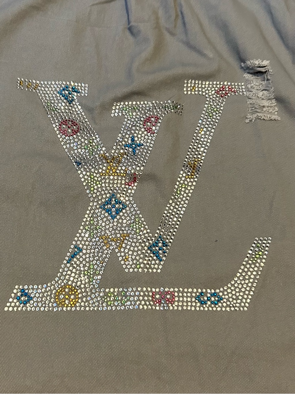Custom 1 of a kind  Gray woman’s  Fall Shacket LV likeRhinestone design by xoxo, - Picture 4 of 10